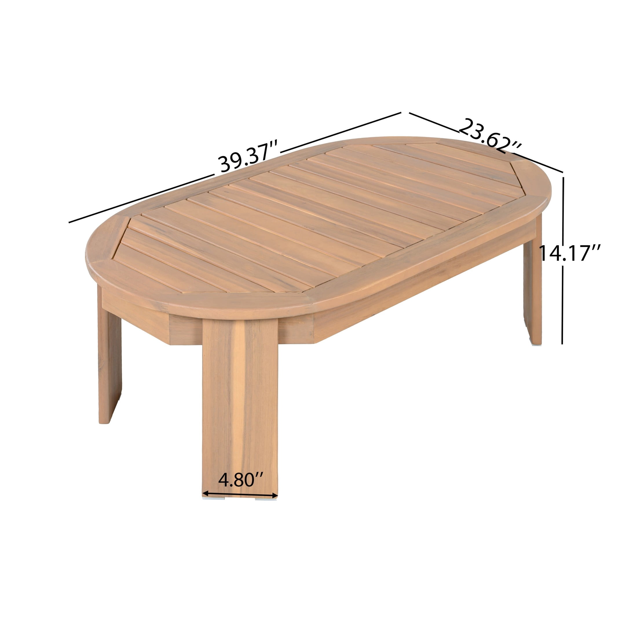 Christopher Knight Home 4-Piece Patio Conversation Set with Coffee Table, Beige Cushions, Light Teak