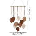 thumbnail image 3 of Hand Woven Cotton Rope Leaf Macrame Wall Hanging, Wall Hanging Boho Woven Tapestry, Bohemian Leaf Modern Chic Wall Art for Living Room, Bedroom, Apartment(A), 3 of 7