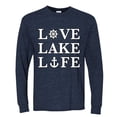 thumbnail image 2 of Wild Bobby, Anchor Wheels Love Lake Life, Men Long Sleeve Shirt, Vintage Heather Navy, X-Large, 2 of 4