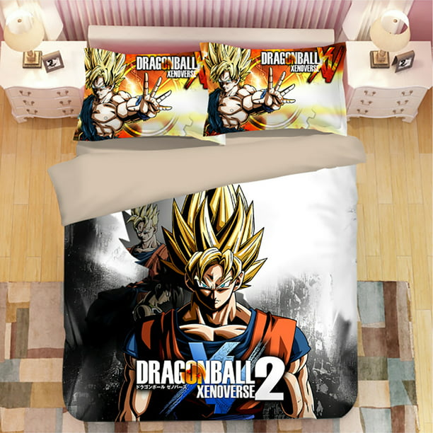 Novelty Dragon Ball Z Bedding Bed Set Twin Queen King Size Anime Black Goku Saiyan Action Figures 1 Duvet Cover 2 Pillowcases - Walmart.com