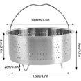 thumbnail image 2 of Steam Basket, Stainless Steel Steam Basket with Handle Sugar Removal Rice Cooker Insert Steaming Rack Steamer Cookware Steamer for Cooking (13.8cm), 2 of 8