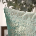 thumbnail image 4 of Phantoscope Bronzing Gold Foil Printed Cut Pile Velvet with Gilding Metallic Shiny Decorative Throw Pillow, 20" x 20", Turquoise, 2 Pack, 4 of 5