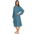 thumbnail image 4 of TowelSelections Women's Robe, Turkish Cotton Terry Shawl Bathrobe Medium/Large Niagara Blue, 4 of 5