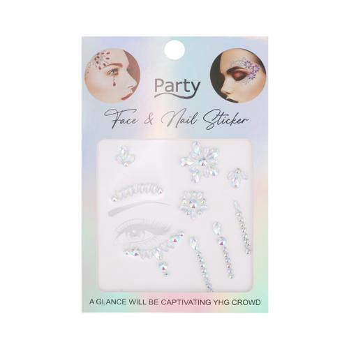 12 Sets Gesichts-Edelstein-Aufkleber – Glitzer & Strass Für Festival, Meerjungfrau-Look – Selbstklebend