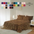 thumbnail image 2 of 100% Pima Cotton California-King Size 4-PCs Sheet Set (Leopard Print) Fits 14-18" Deep Pocket, 600 Series Sateen Weave, 2 of 4