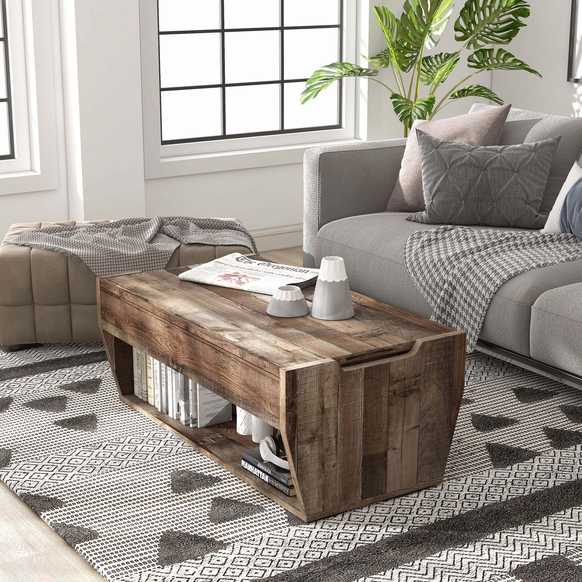 Furniture of America Chet Lift-Top Coffee Table, Brown Barn