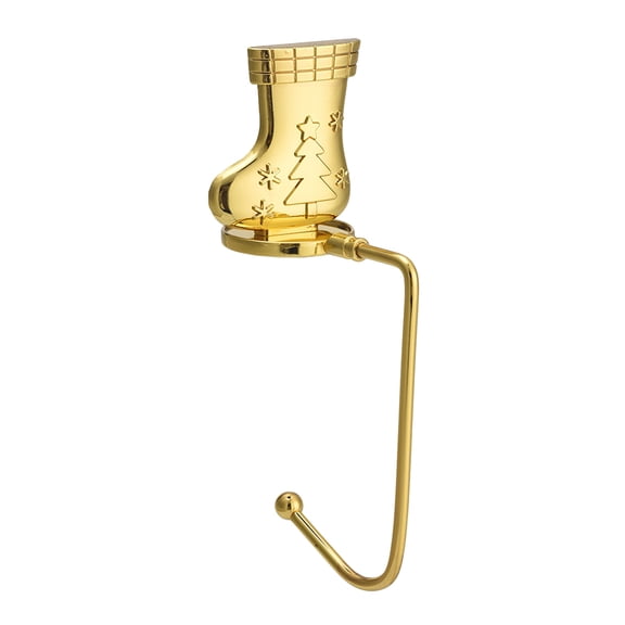 Christmas Stocking Holder Hooks for Fireplace - Anti-Tip Metal Mantel Hangers, Simple Black Design, damage free