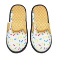 thumbnail image 1 of Balery White Ice Cream Pantuflas de Casa de Felpa Silenciosas con Diseño Estampado, Zapatillas Cómodas Antideslizantes de Algodón para Interior-Large, 1 of 8