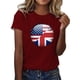 thumbnail image 2 of Fiudx Liquidación de Ofertas Flash Blusa de Mujer Lisa Casual Manga Corta Moda Cuello Redondo Tops Regulares, 2 of 4