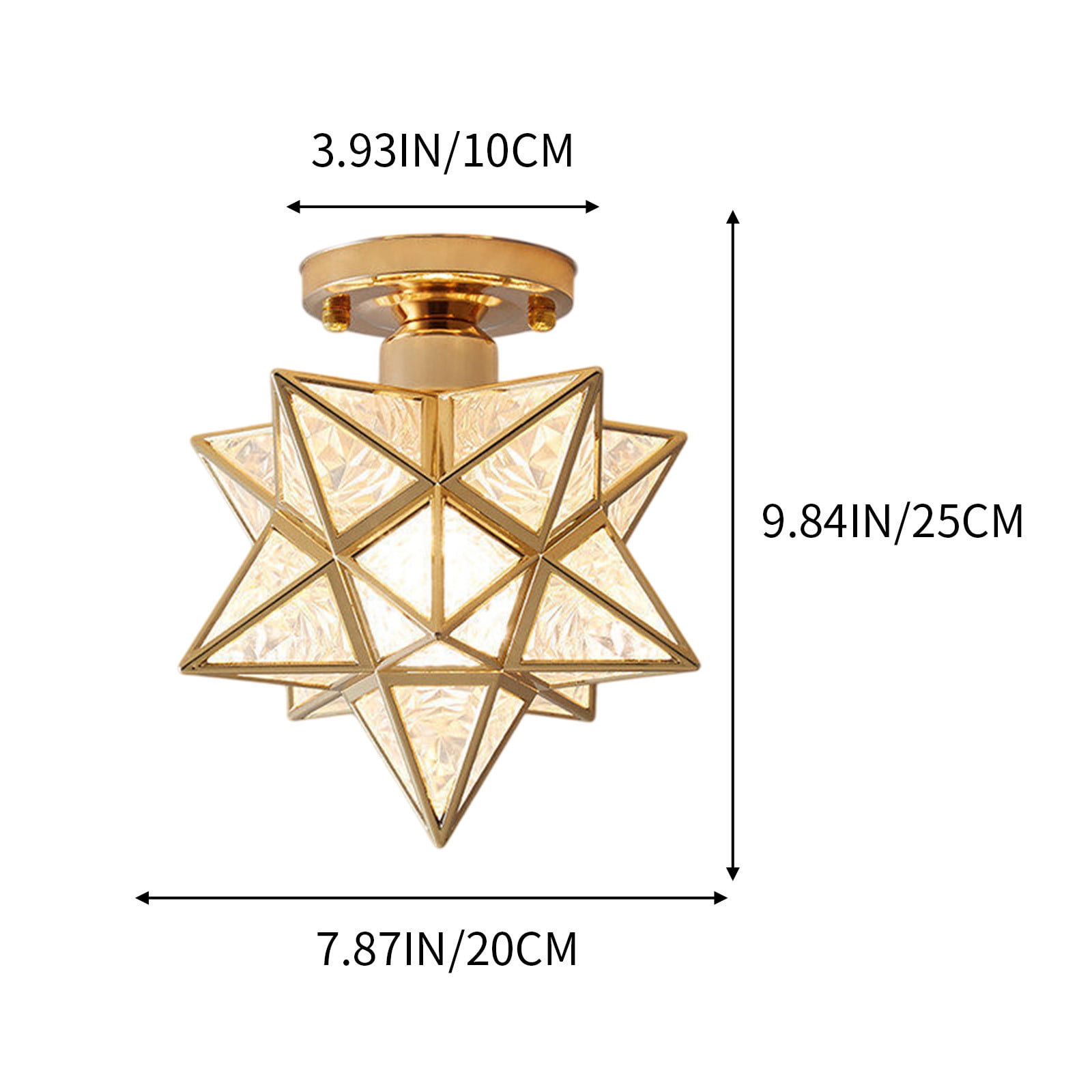 2 Packs Crystal Ceiling Light Fixture Modern Star Design with Warm Glow for Hallway Balcony Entryway PVC Material 25x20x20cm Easy Installation Home Decor Lighting