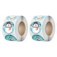 thumbnail image 2 of 1000 Pcs Merry Christmas Stickers Roll 1 Round Christmas Tags Stickers Snowman Bell Christmas Stickers Self Adhesive Xmas Decorative Envelope Seals Stickers for Card, 2 of 8
