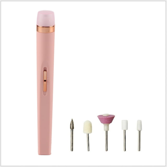 Kit de taladro de uñas portátil Higoodz 5 en 1 eléctrico con luz LED
