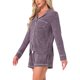 thumbnail image 4 of Conjuntos de lounge para mujeres INSPIRE CHIC, blusa de manga larga con cuello de muesca y botones, pantalones cortos, pijamas de 2 piezas con bolsillos, 2XL, púrpura, 4 of 6
