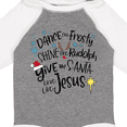 thumbnail image 4 of Inktastic Dance Like Frosty, Shine Like Rudolph, Give Like Santa Boys or Girls Long Sleeve Baby Bodysuit, 4 of 5