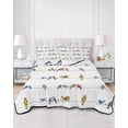 thumbnail image 2 of Full Size Quilt Bedding Set, Cute Birds Reversible Summer Quilt 3 Pieces, Funny Snowflake Wire Sparrow Lightweight Bedspreads Coverlets with 2 Pillow Shams for All Seasons, 2 of 5