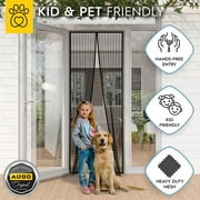 AUGO Magnetic Screen Door - Self Sealing, Heavy Duty, Hands Free Mesh Partition Keeps Bugs Out - Pet and Kid Friendly - Patent Pending Keep Open Feature - 38 Inch x 97 Inch