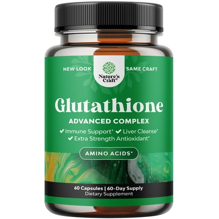 Nature’s Craft Glutathione Amino Acid Nutritional Supplement - L Glutathione Supplements with Glutamic Acid and Milk Thistle Seed Extract - 60 Capsules