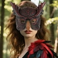 thumbnail image 5 of Realistic Half Face Owl Mask for Halloween Costume Parties, Easter Role Play, Themed Events - Comfortable Plastic Adult Mask with Adjustable Straps, 5 of 7