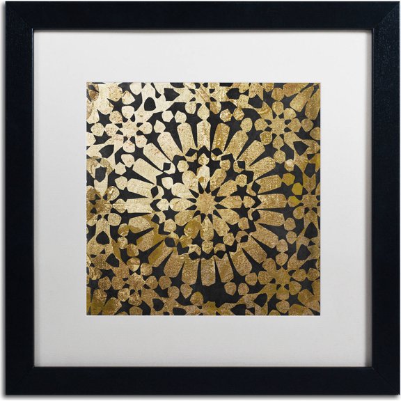 Trademark Fine Art "Moroccan Gold III" Canvas Art by Color Bakery, White Matte, Black Frame