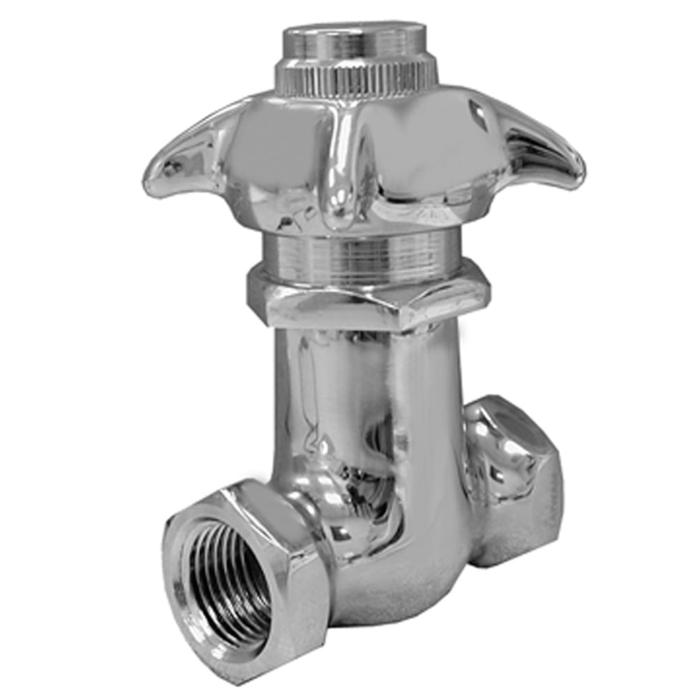 1/2" FIP Chrome Plated Cross Handle Self Closing Valve ,PartNo S05105