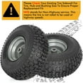 thumbnail image 3 of WEIZE 15x6.00-6 4Ply Lawn Mower Front Tire 15x6-6 Tractor Garden Tires Fits For 100 and 300 Craftsman Riding Lawn Mowers 3" Centered Hub 3/4" Bushing Set Of 2, 3 of 7