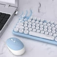 thumbnail image 3 of Colorful Computer Wireless Keyboard Mouse Combos, Typewriter Flexible Keys Office Full-Sized Keyboard, 2.4GHz Dropout-Free Connection and Optical Mouse (Blue-White), 3 of 5