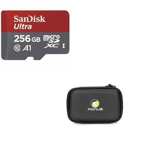 Sandisk Ultra 256GB High Speed Micro-SDXC MicroSD Memory Card Class 10 + Carry Case L2V Compatible With Motorola Moto Z Play Droid G6 G5 PLUS (XT1687) Z3 Play Z2 Play Force Droid X4, G4