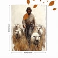 thumbnail image 3 of Qisvanset Framed Canvas Wall Art, 12x16 Inch Lost Sheep Shepherd Jesus Bible Sketch Art, 3 of 5