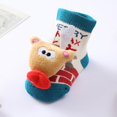 thumbnail image 3 of 2 Pairs Newborn Infant Toddler Slipper Cotton Socks Baby Girls Boys Grips Socks Cartoon Christmas Socks Kids Fuzzy Home Socks for 0-1Y Baby, 3 of 5
