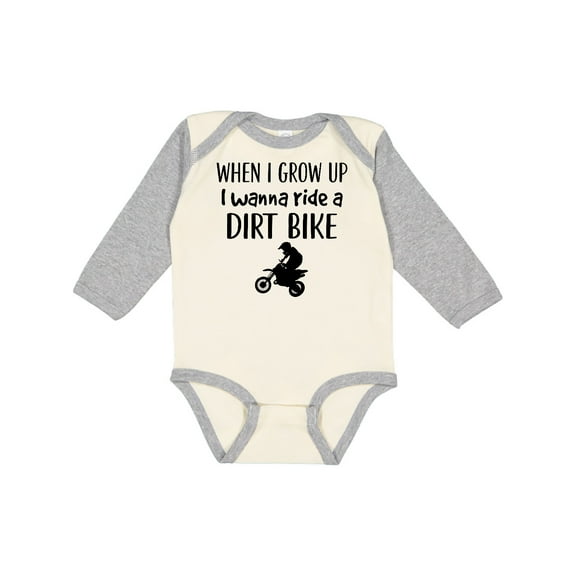 Inktastic Motocross Dirt Biking Future Dirt Biker Boys or Girls Long Sleeve Baby Bodysuit