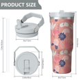 thumbnail image 4 of Modern 30oz Handheld Travel Tumbler with Handle – Double Wall Stainless Steel Insulated Cup, Flip Straw Lid, Leak-Proof & BPA-Free for Hot and Cold Drinks – Durable Coffee & Juice Mug White, 4 of 7