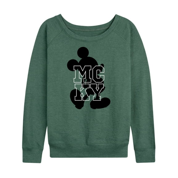 Mickey & Friends - Silhouette Mcky - Women's Lightweight French Terry Long Sleeve Shirt