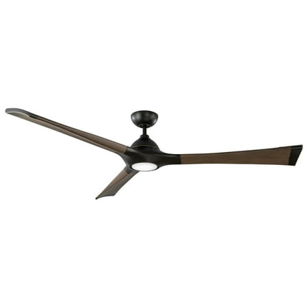 

Woody Indoor and Outdoor 3-Blade Smart Ceiling Fan 72in Oil Rubbed Bronze/Dark Walnut with 3000K LED Light Kit and Remote Control