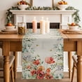 thumbnail image 2 of Table Runner 72 Inches Long for Kitchen Dining, Red Poppy Dresser Scarf Farmhouse, Dining Table Decorations for Wedding/Parties, Farmhouse Country Vintage Flower Leaf Plant 16 x 72 In, 2 of 8