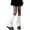 White, variant on Women Boot Cuffs Foot Cover Solid Color Thicken Furry Loose Flared Leg Warmers