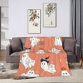 thumbnail image 6 of DouZhe Ultra-Soft Micro Fleece Lightweight Flannel Bed Blanket, Magical Cute Happy Ghosts Print Cozy Warm Throw Blankets, 80"x60", 6 of 7