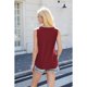 thumbnail image 3 of Camisetas Sin Mangas Plisadas de Verano para Mujer XXL Color Vino Tinto, 3 of 8