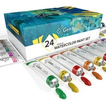 24 Color Set of Watercolor Paint in 12ml Tubes - Vivid Colors Kit for ...