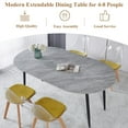 thumbnail image 5 of Sweiko Extendable Dining Table, 40"-71" Oval Table,  Wooden Kitchen Table for 4-8 People, Grey Dining RoomTable for Home, Office, 5 of 8