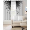 thumbnail image 2 of Modern Grey Blackout Curtains for Bedroom Living Room Darkening Curtains 90 Inch Gradient Floral Abstract Bohemian White Black Out Window Curtain Privacy Window Treatment Grommet Drapes 52"x90"x2, 2 of 9
