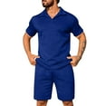 thumbnail image 2 of NTACZA 2 Pieces Shorts Set Men Short Sleeve Shirt Shorts Tracksuits Athletic Collared Sweatsuits for Men 3XL, 2 of 6