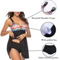 thumbnail image 3 of Women's Two Piece Sexy Bikini Skirt Swimsuit Brazilian Tankini Swim Dress Beachwear Black XL, 3 of 7