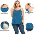 thumbnail image 4 of ANYFIT WEAR 2 Pack Women Tank Top with Built in Bra Flowly Relaxed Cami Adjustable Straps Camisole with Pleats Black-Navy,Medium, 4 of 8