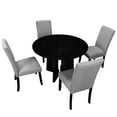 thumbnail image 6 of EUROCO 5-Piece Round Dining Table Set for 4, 43.3'' Kitchen Room Table with 4 Upholstered Chairs and Solid Wood Frame,Kitchen Table Set for Home Living Dining Room, Grey & Black, 6 of 8