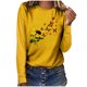 thumbnail image 2 of ICHUANYI Liquidación Camisa de Cuello Redondo de Manga Larga con Estampado de Girasol a la Moda para Mujer Suelta Informal ICHUANYI WER202308247244, 2 of 4