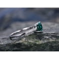 thumbnail image 4 of HeartsAndYou 1.3ct Oval Cut Natural Green Emerald Moissanite Accent Ring 14k SOLID White Gold, 4 of 9