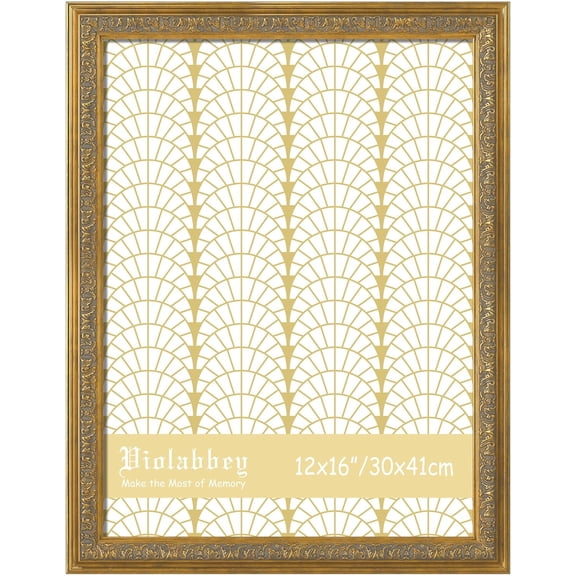 12x16 Picture Frame Gold, Vintage Frames Ornate without Mat