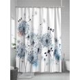 thumbnail image 5 of Fsddascl Blue Teal Dandelion Shower Curtain Set - Standard 72" x 72" Washable Bathtub Curtain with 12 Hooks, Dragonfly Modern Art Watercolor Waterproof Fabric Stall Shower Curtains for Bathroom, 5 of 6