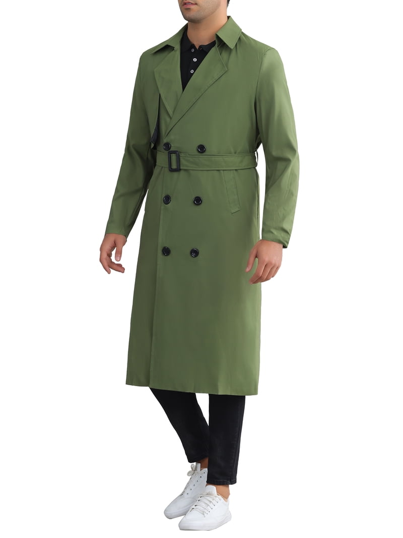 PORTER CLASSIC WEATHER TRENCHCOAT 緑 サイズ3 INSPIRE CHIC Classic Trench Coat for Men's Double Breasted Long