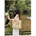 thumbnail image 2 of Nvzi Bolso de hombro tejido, bolso de mano tejido y bolso de cosméticos, bolsos de mano tejidos elegantes para playa de verano 17,71 x 0,78 x 15,74 pulgadas - Blanco, 2 of 5